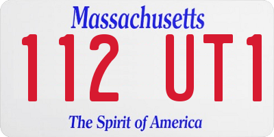 MA license plate 112UT1