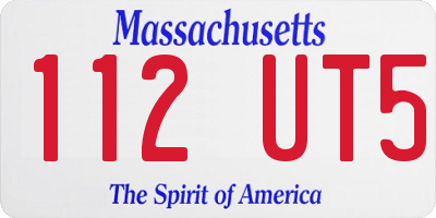 MA license plate 112UT5