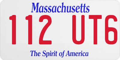 MA license plate 112UT6