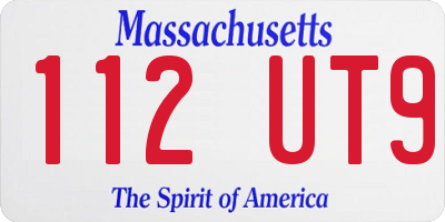 MA license plate 112UT9