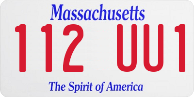MA license plate 112UU1