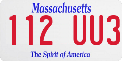 MA license plate 112UU3