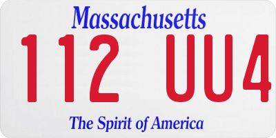 MA license plate 112UU4
