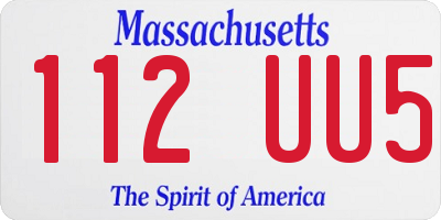 MA license plate 112UU5