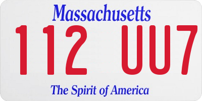 MA license plate 112UU7