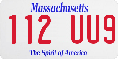 MA license plate 112UU9