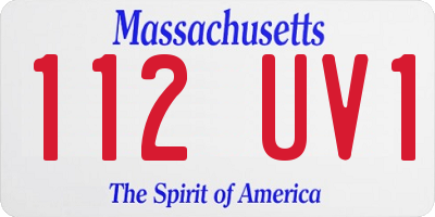 MA license plate 112UV1