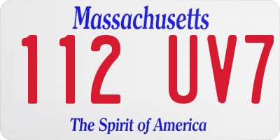 MA license plate 112UV7