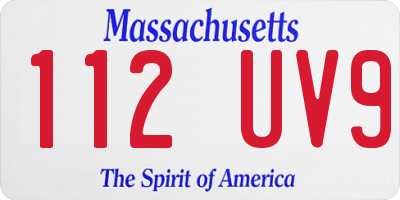 MA license plate 112UV9