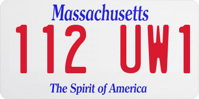 MA license plate 112UW1