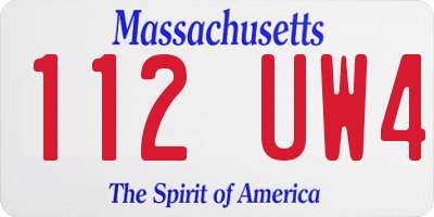MA license plate 112UW4