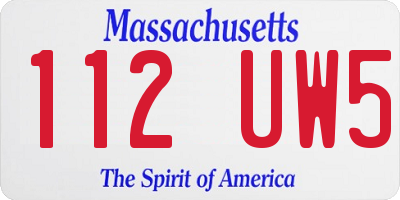MA license plate 112UW5