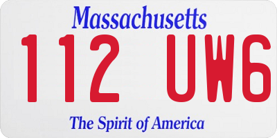 MA license plate 112UW6