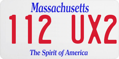 MA license plate 112UX2