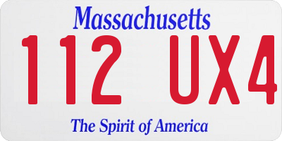 MA license plate 112UX4