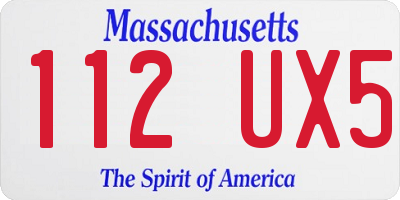 MA license plate 112UX5