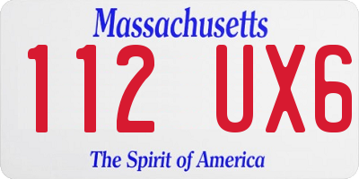 MA license plate 112UX6