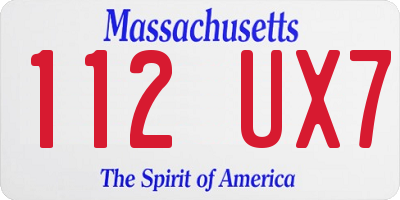 MA license plate 112UX7