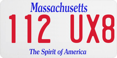 MA license plate 112UX8