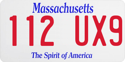 MA license plate 112UX9