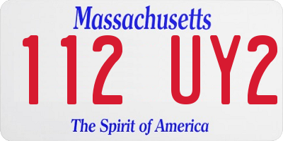 MA license plate 112UY2