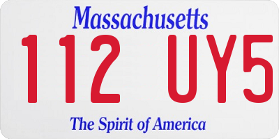 MA license plate 112UY5