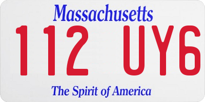 MA license plate 112UY6