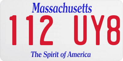 MA license plate 112UY8