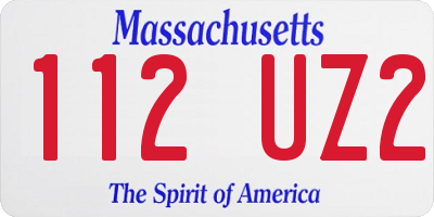 MA license plate 112UZ2