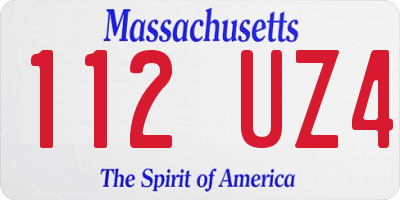 MA license plate 112UZ4