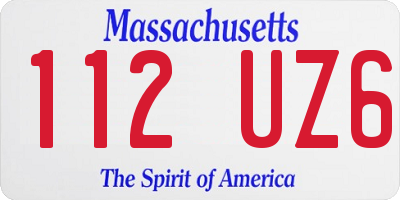 MA license plate 112UZ6