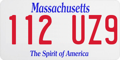 MA license plate 112UZ9