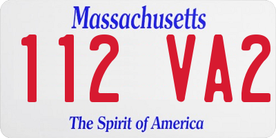 MA license plate 112VA2