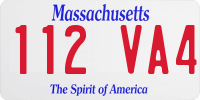 MA license plate 112VA4