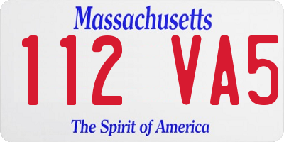 MA license plate 112VA5