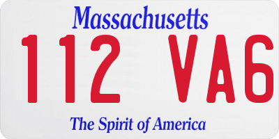 MA license plate 112VA6