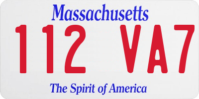 MA license plate 112VA7