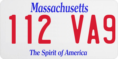MA license plate 112VA9