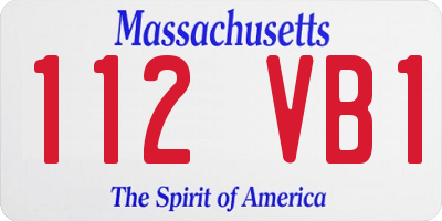 MA license plate 112VB1