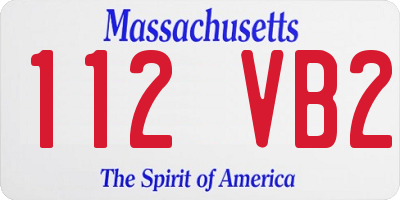 MA license plate 112VB2
