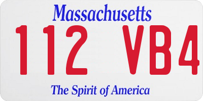 MA license plate 112VB4