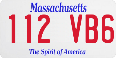 MA license plate 112VB6
