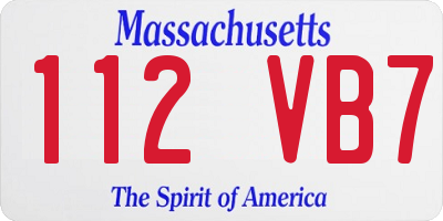 MA license plate 112VB7