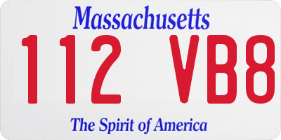 MA license plate 112VB8
