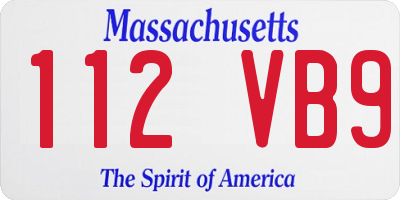 MA license plate 112VB9