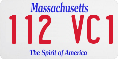 MA license plate 112VC1
