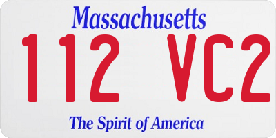 MA license plate 112VC2