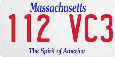 MA license plate 112VC3