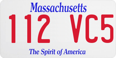 MA license plate 112VC5