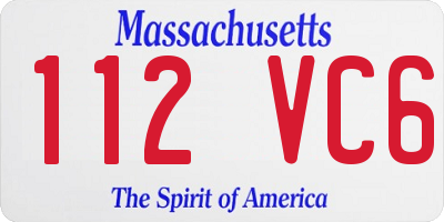 MA license plate 112VC6